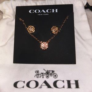 Coach necklace and earrings set